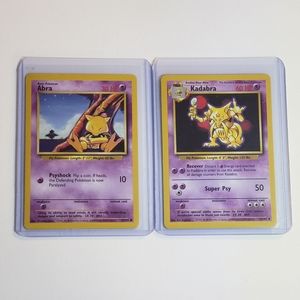 Abra Base Set 43/102 WOTC & Kadabra Base Set 32/102 WOTC